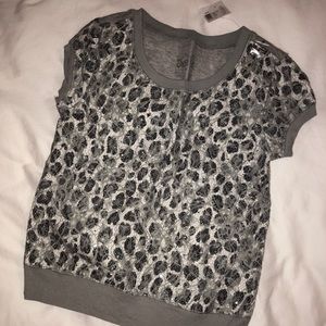 NWT gray Justice lace top girls size 8